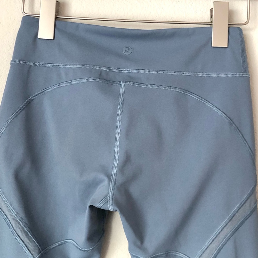 Lululemon Mesh Inset Cropped Leggings | Size 4 | Gunsmoke Blue - Picture 9 of 14